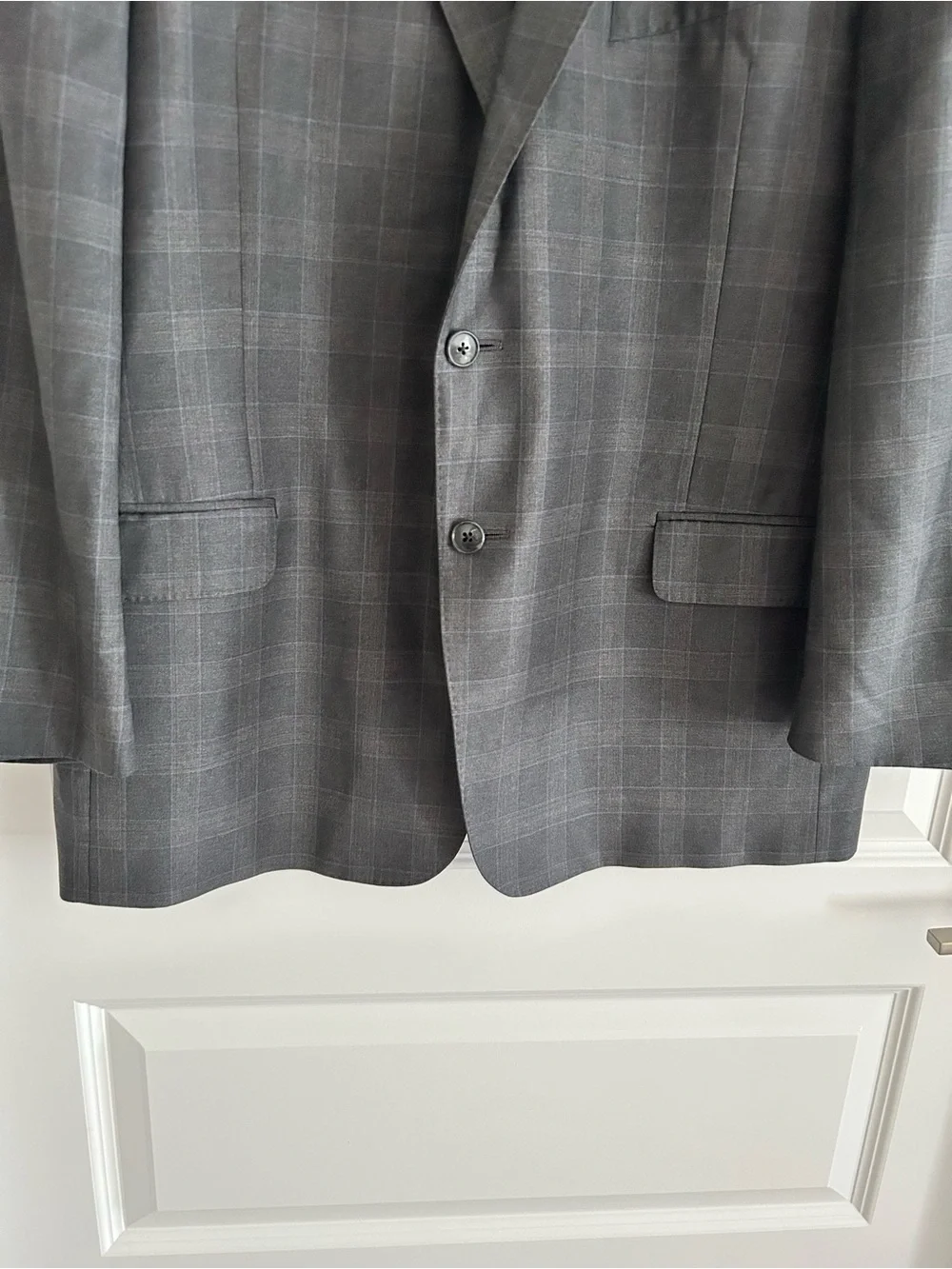 Jos A Bank Reserve Super 150s Plaid Blazer Gray Size 46R